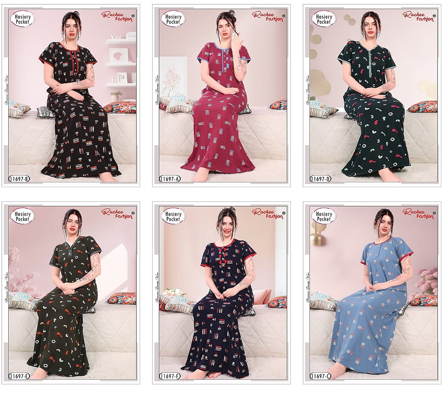 Design 11697 Ruchee Fashion Hosiery Night Gowns Wholesale