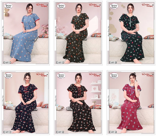 Design 11697 Ruchee Fashion Hosiery Night Gowns Supplier Ahmedabad