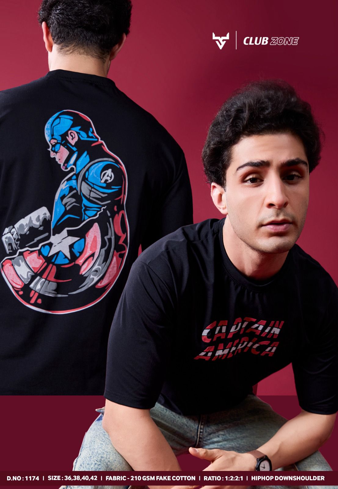 Design 1174 Club Zone Cotton Mens Tshirts Manufacturer Ahmedabad