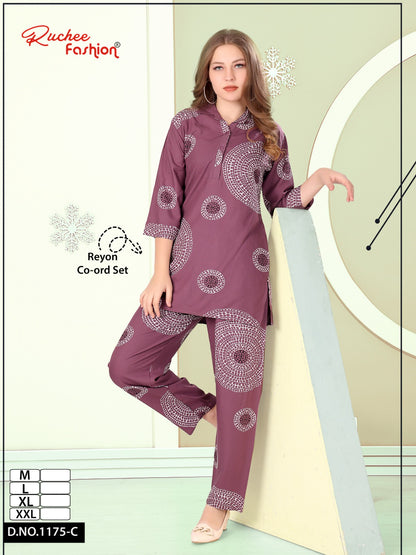 Design 1175 Ruchee Fashion Rayon Co Ord Set Wholesale