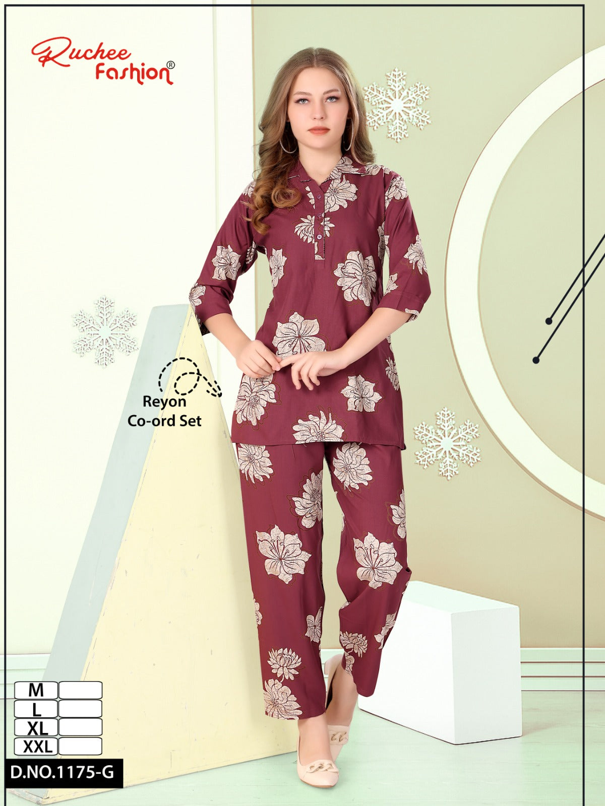 Design 1175 Ruchee Fashion Rayon Co Ord Set Wholesale