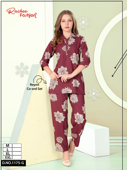 Design 1175 Ruchee Fashion Rayon Co Ord Set Wholesale