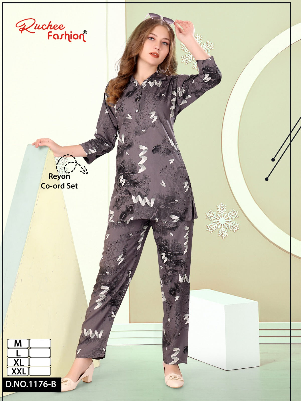 Design 1176 Ruchee Fashion Rayon Co Ord Set Manufacturer