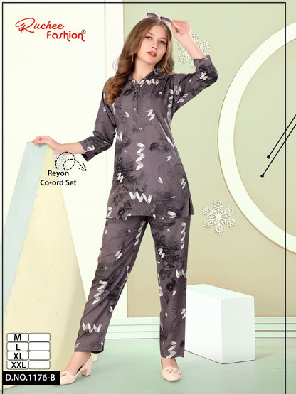 Design 1176 Ruchee Fashion Rayon Co Ord Set Manufacturer
