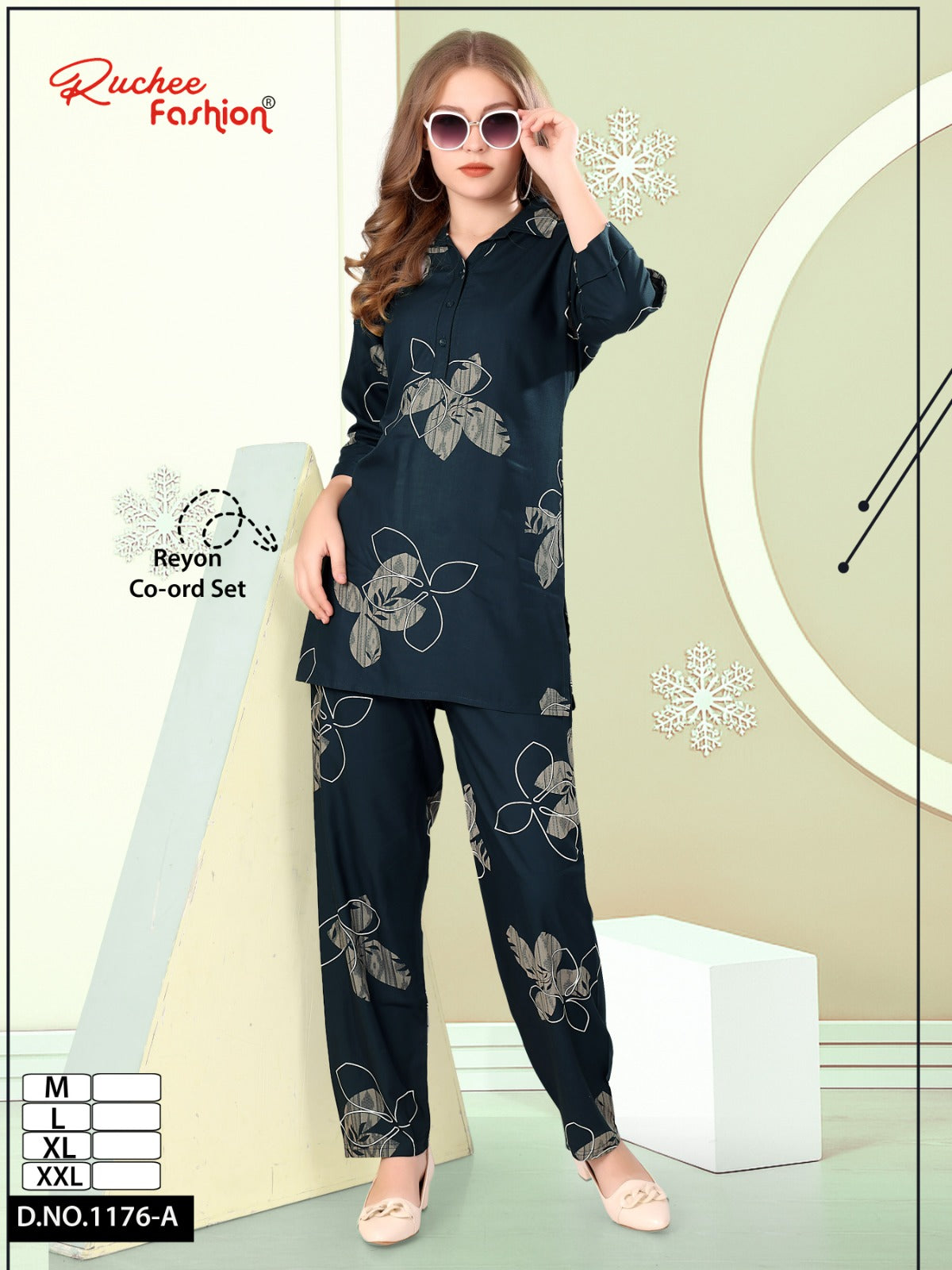 Design 1176 Ruchee Fashion Rayon Co Ord Set Manufacturer