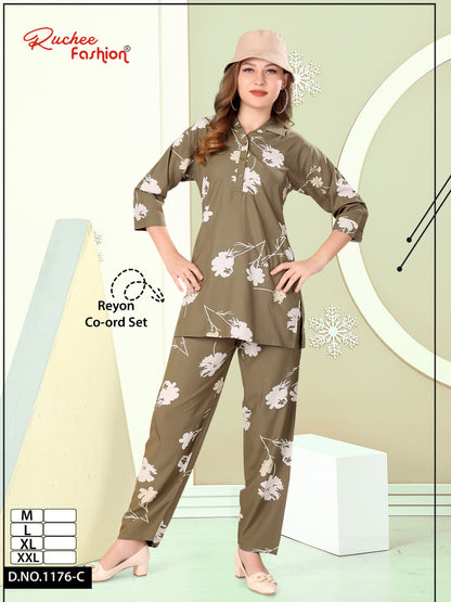Design 1176 Ruchee Fashion Rayon Co Ord Set Manufacturer