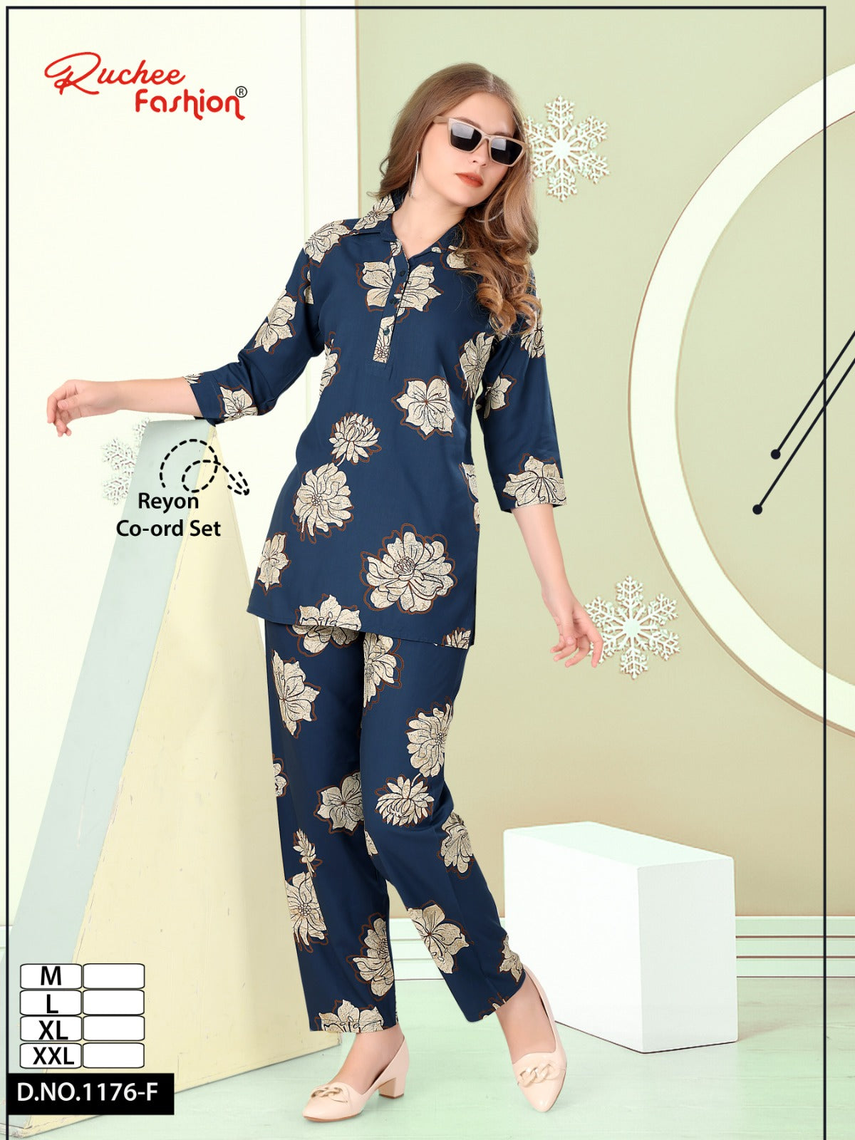 Design 1176 Ruchee Fashion Rayon Co Ord Set Manufacturer