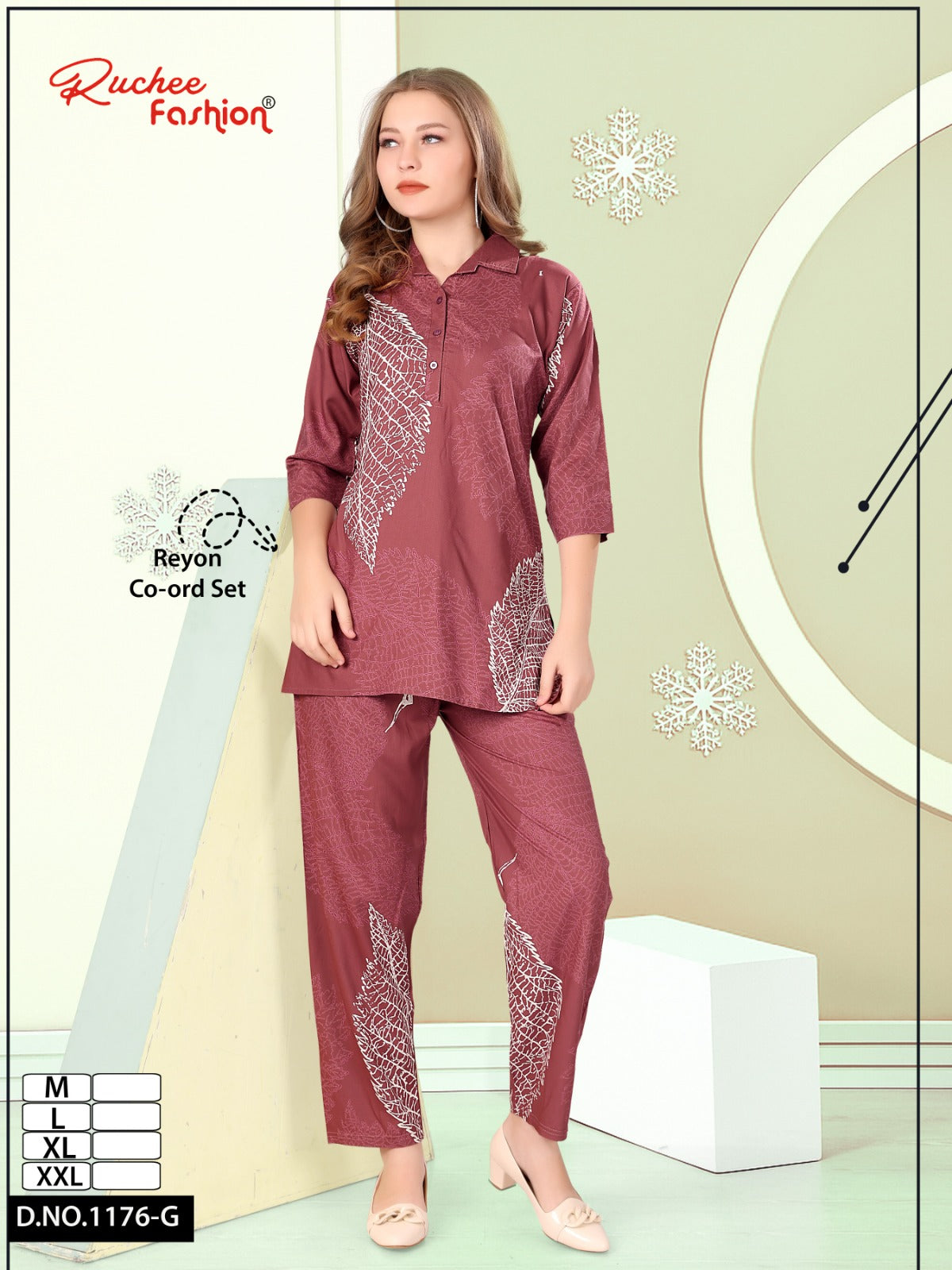 Design 1176 Ruchee Fashion Rayon Co Ord Set Manufacturer