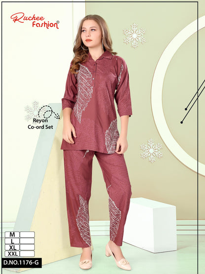 Design 1176 Ruchee Fashion Rayon Co Ord Set Manufacturer