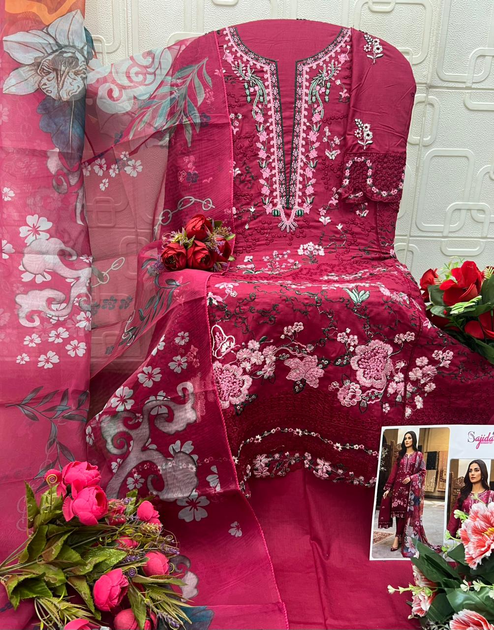 Design 1179 Sajida Cambric Cotton Pakistani Salwar Suits Exporter