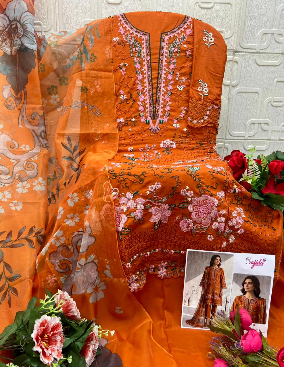 Design 1179 Sajida Cambric Cotton Pakistani Salwar Suits Exporter