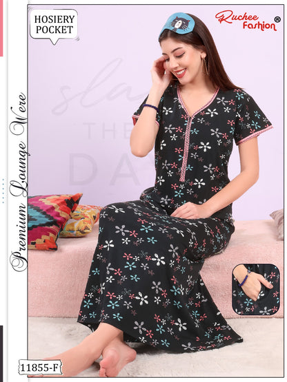 Design 11855 Ruchee Fashion Hosiery Night Gowns Exporter Ahmedabad