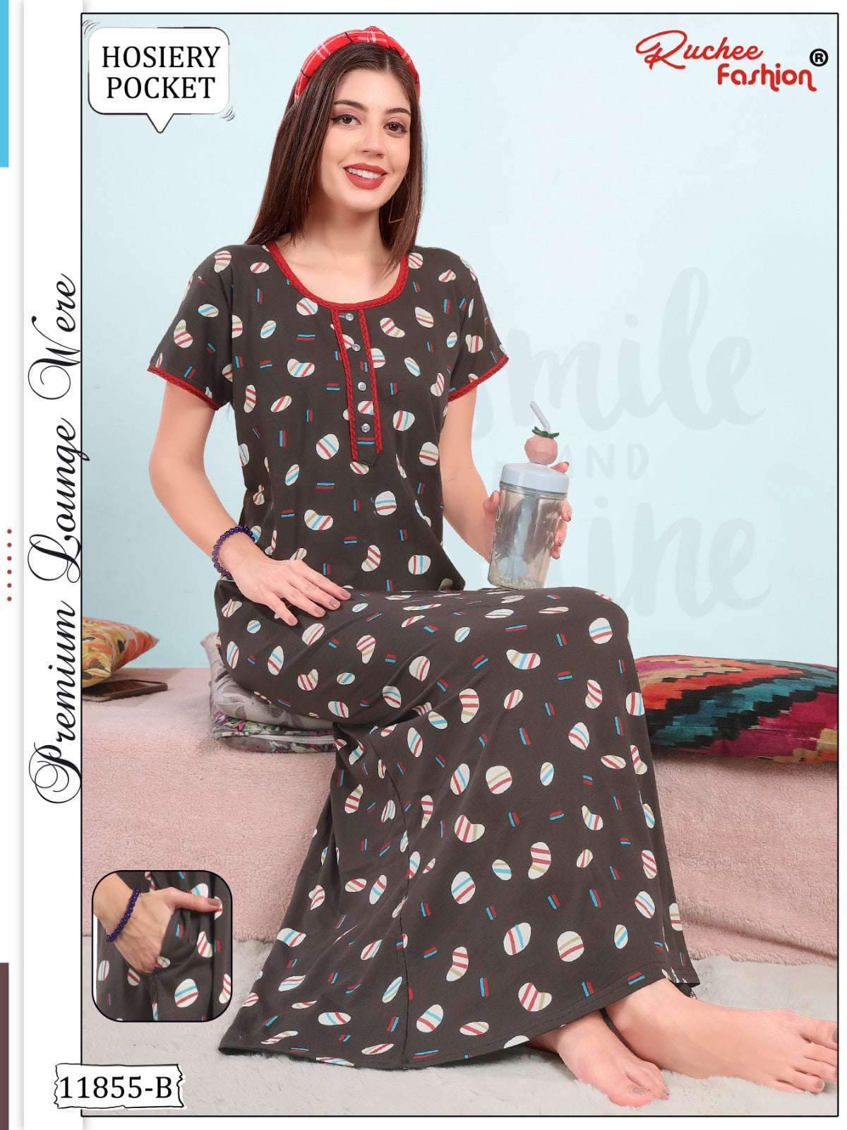 Design 11855 Ruchee Fashion Hosiery Night Gowns Exporter Ahmedabad