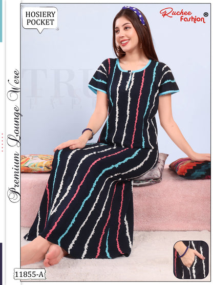 Design 11855 Ruchee Fashion Hosiery Night Gowns Exporter Gujarat