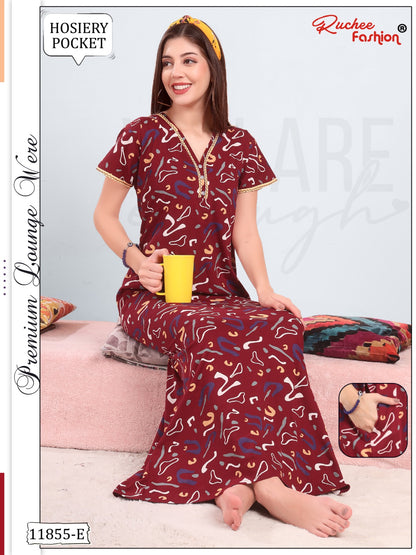 Design 11855 Ruchee Fashion Hosiery Night Gowns Exporter Gujarat