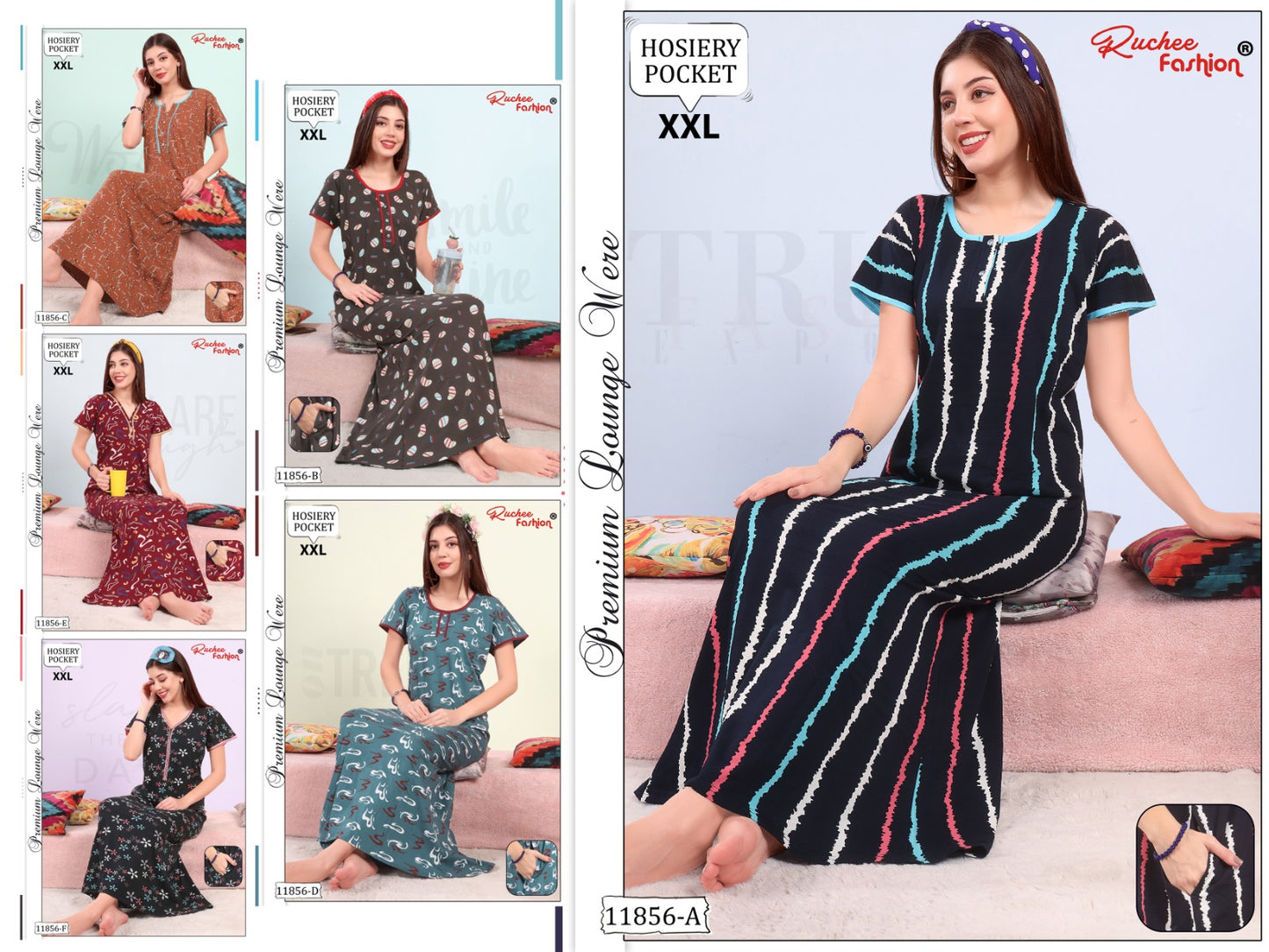 Design 11856 Ruchee Fashion Hosiery Night Gowns Supplier Gujarat