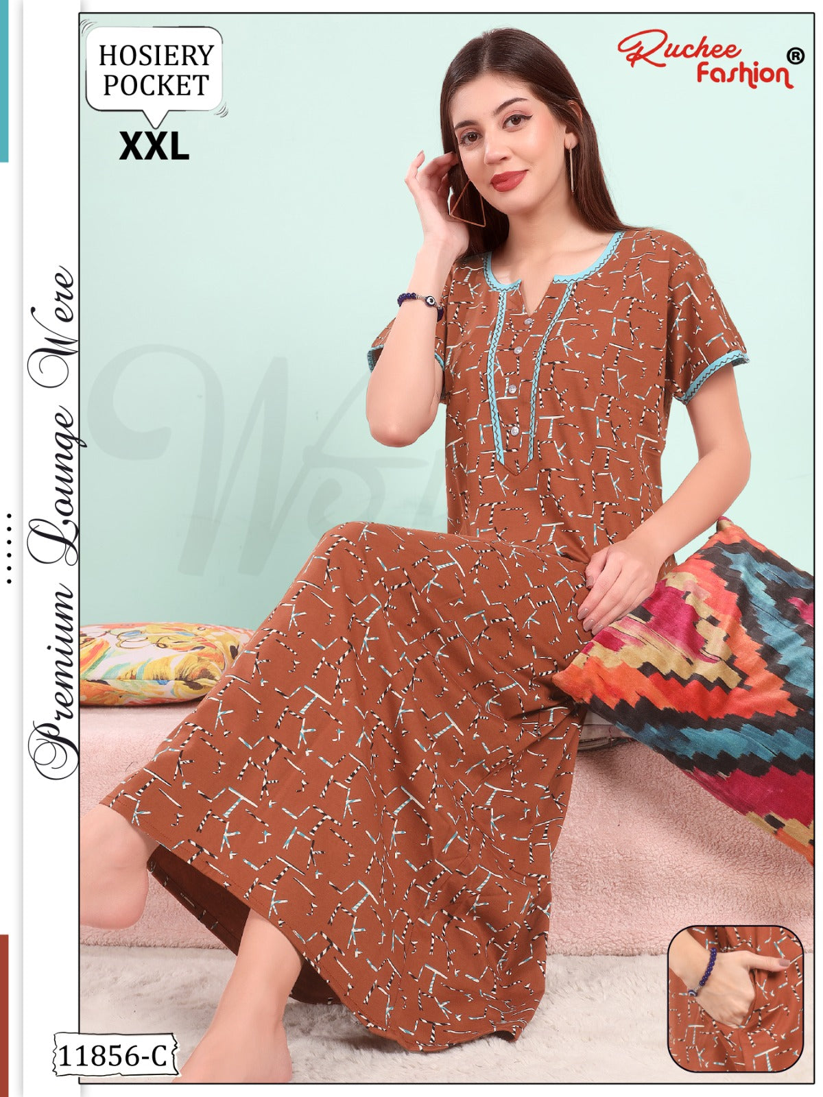 Design 11856 Ruchee Fashion Hosiery Night Gowns Supplier Gujarat