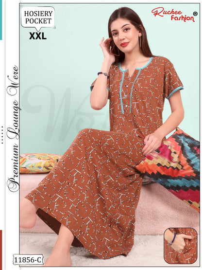 Design 11856 Ruchee Fashion Hosiery Night Gowns Supplier Gujarat