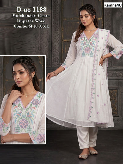 Design 1188 Kamna4U Chanderi Readymade Anarkali Suits Wholesale Rate