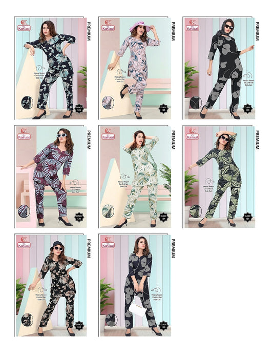 Design 119-126 Kasual Reyon Co Ord Set Wholesaler India