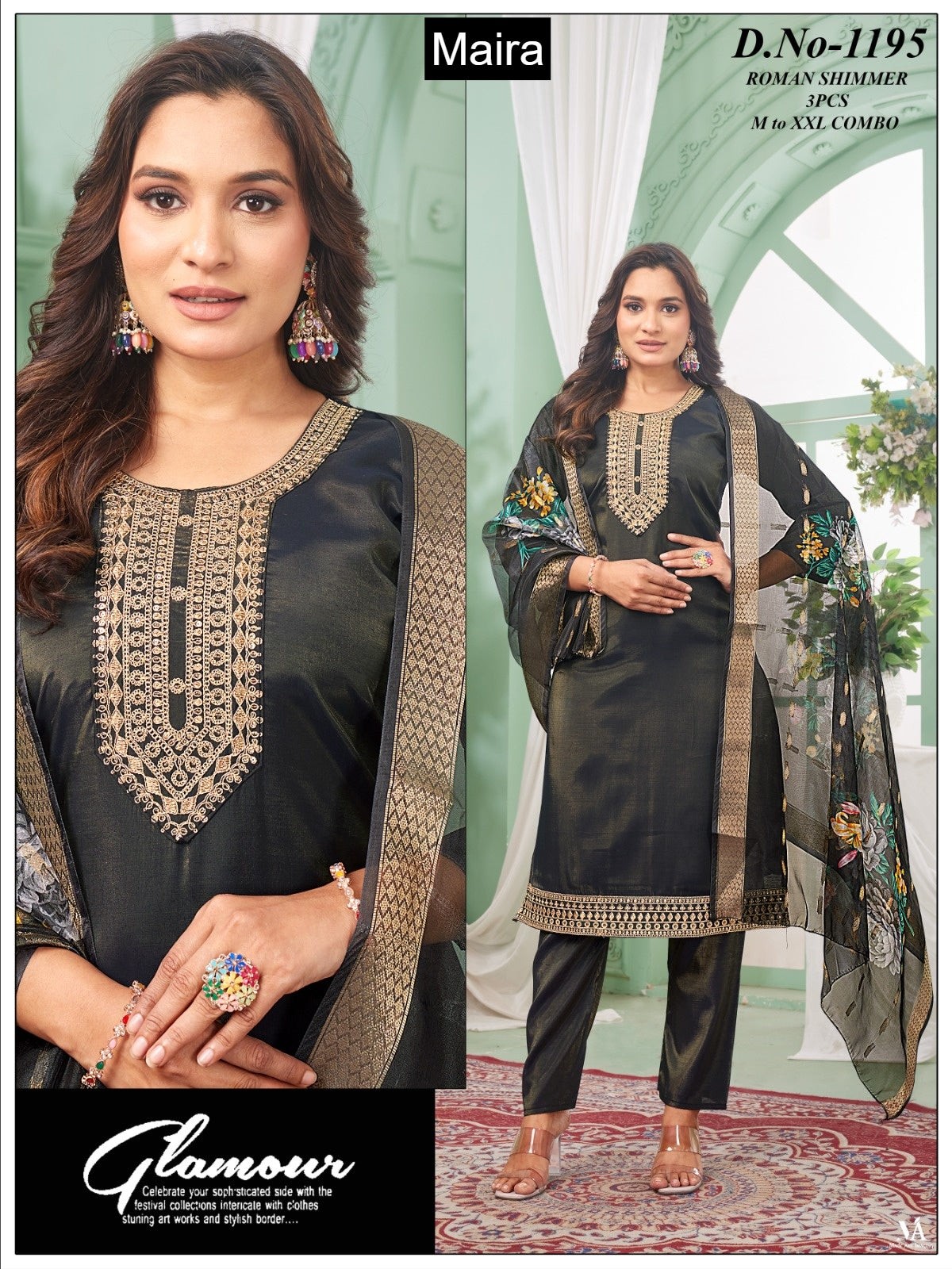 Design 1194 To 1197 Maira Roman Readymade Pant Style Suits Wholesaler Ahmedabad