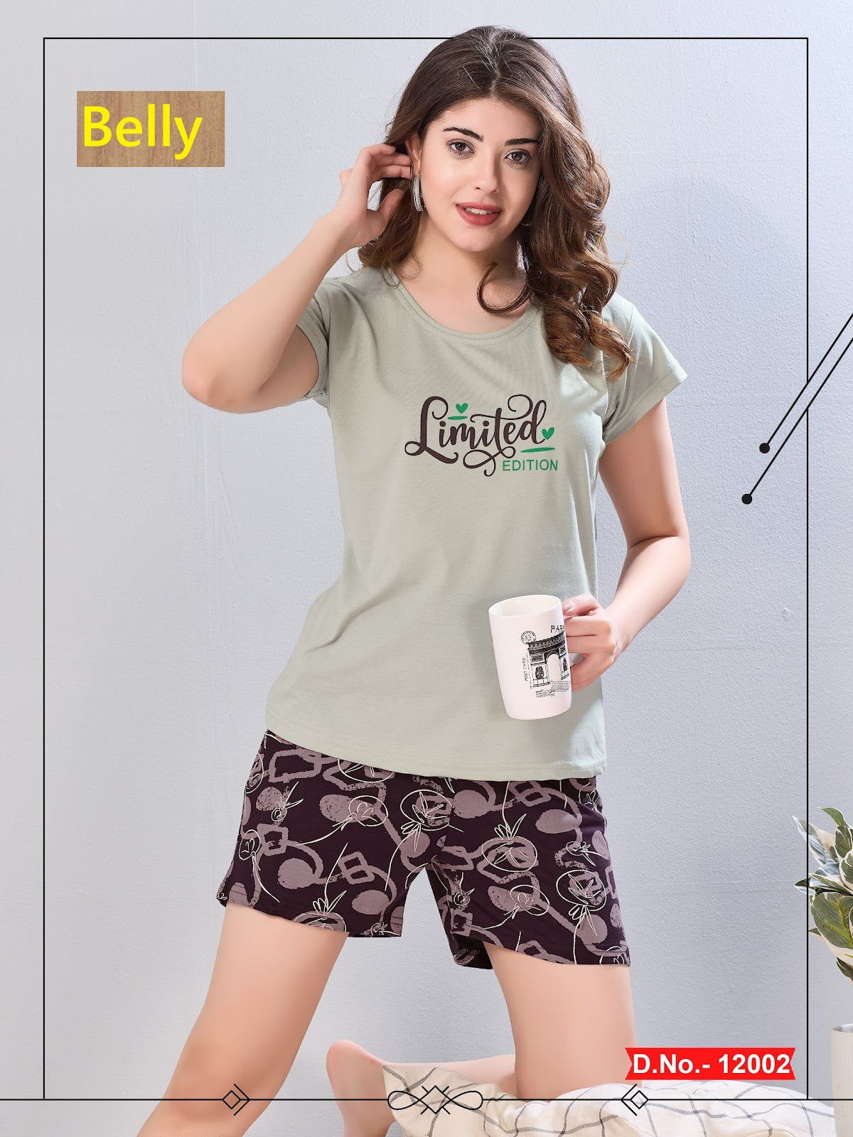 Design 11997-12003 Belly Sinker Shorts Night Suits Wholesale Rate