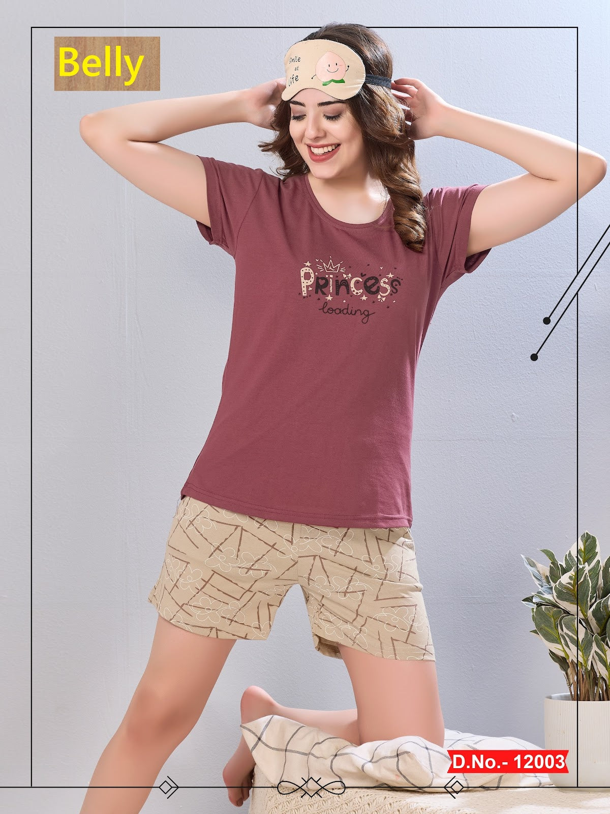 Design 11997-12003 Belly Sinker Shorts Night Suits Wholesale Rate