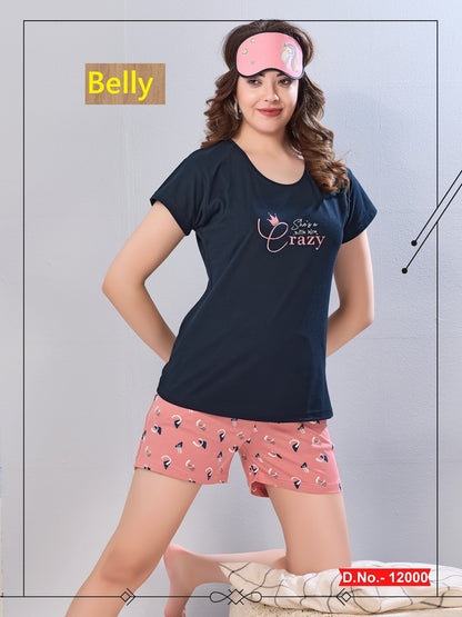 Design 11997-12003 Belly Sinker Shorts Night Suits Wholesale Rate
