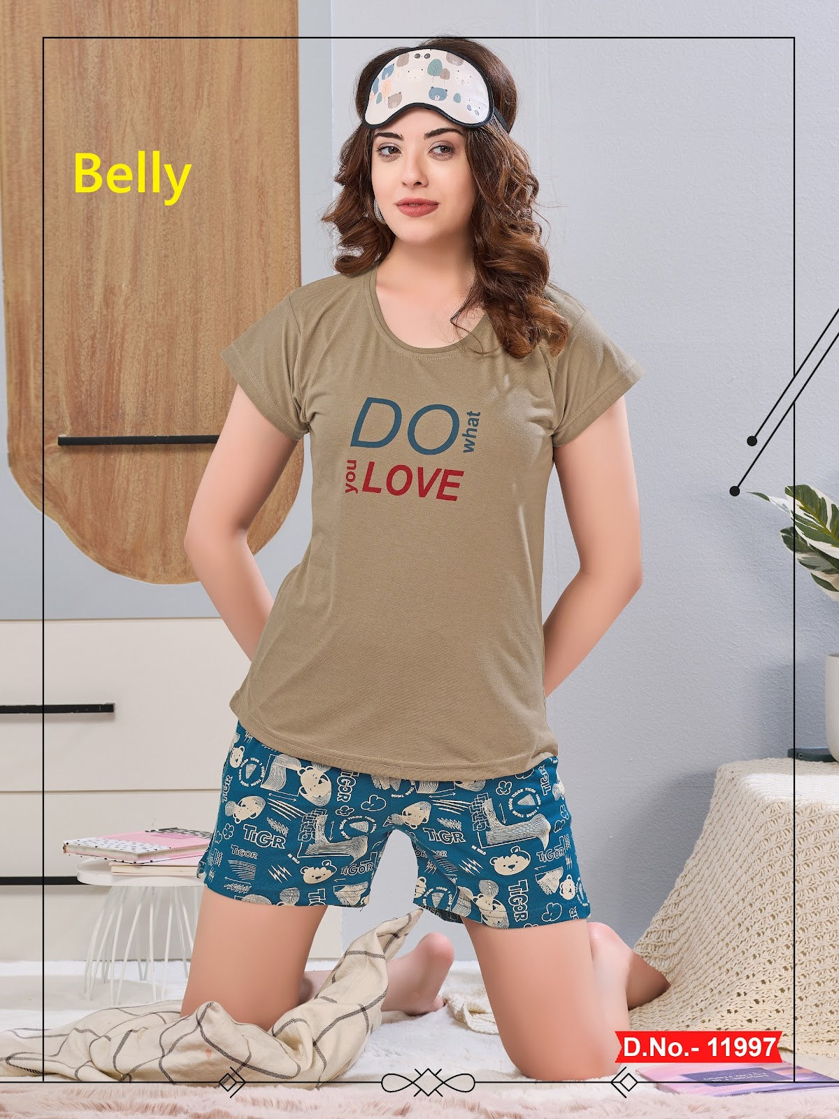 Design 11997-12003 Belly Sinker Shorts Night Suits Wholesale Rate