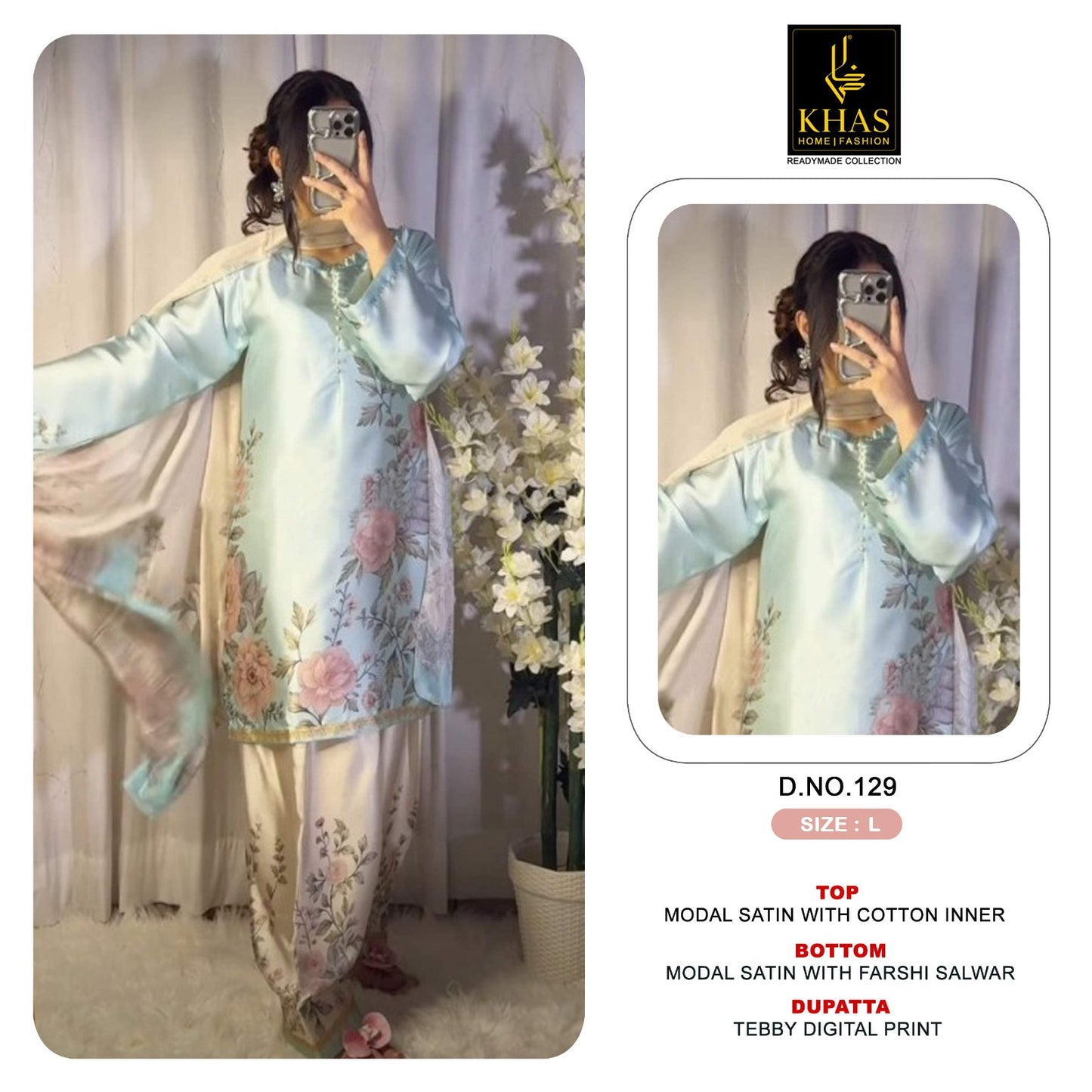 Design 119 To 129 Khas Modal Satin Pakistani Readymade Suits Exporter India