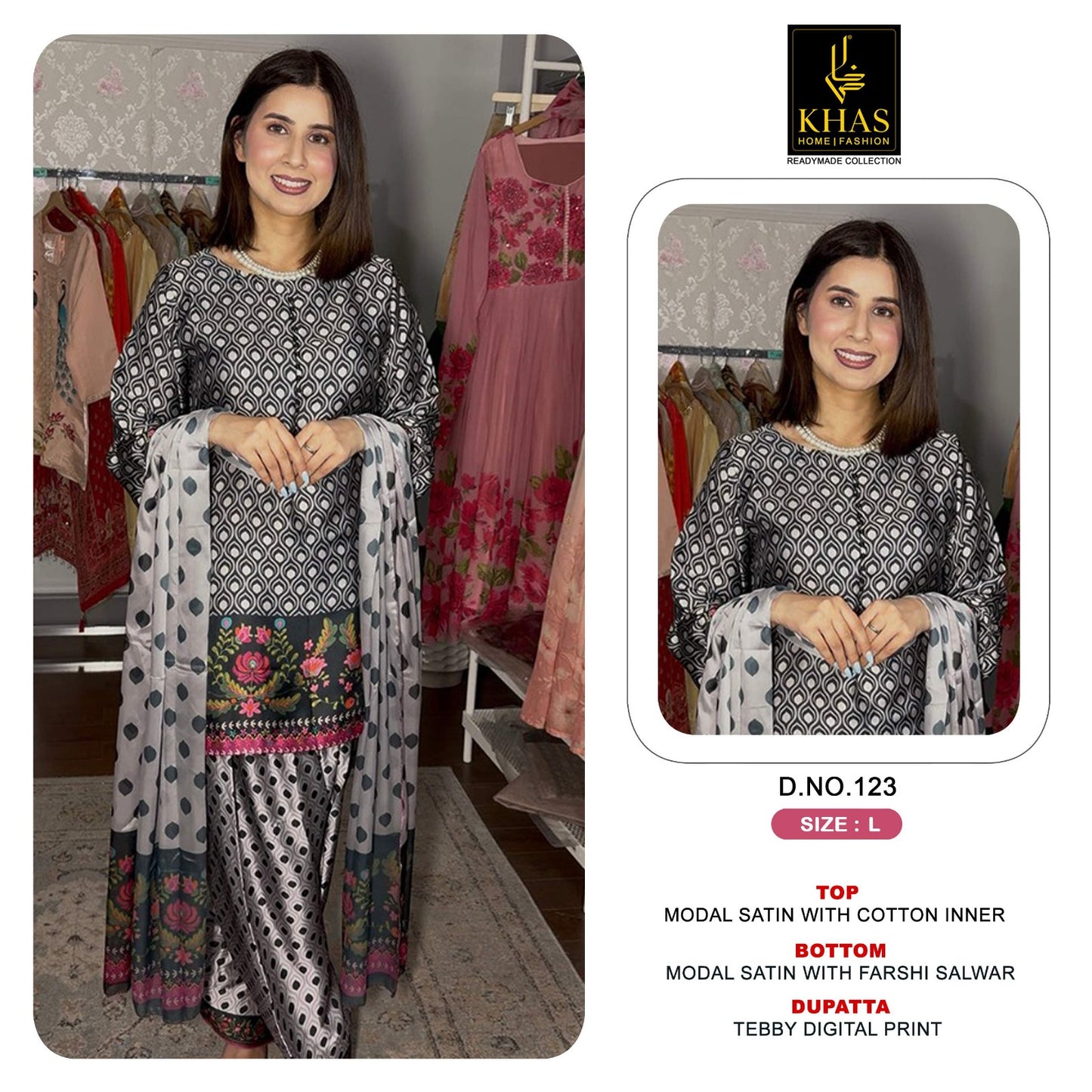 Design 119 To 129 Khas Modal Satin Pakistani Readymade Suits Exporter India
