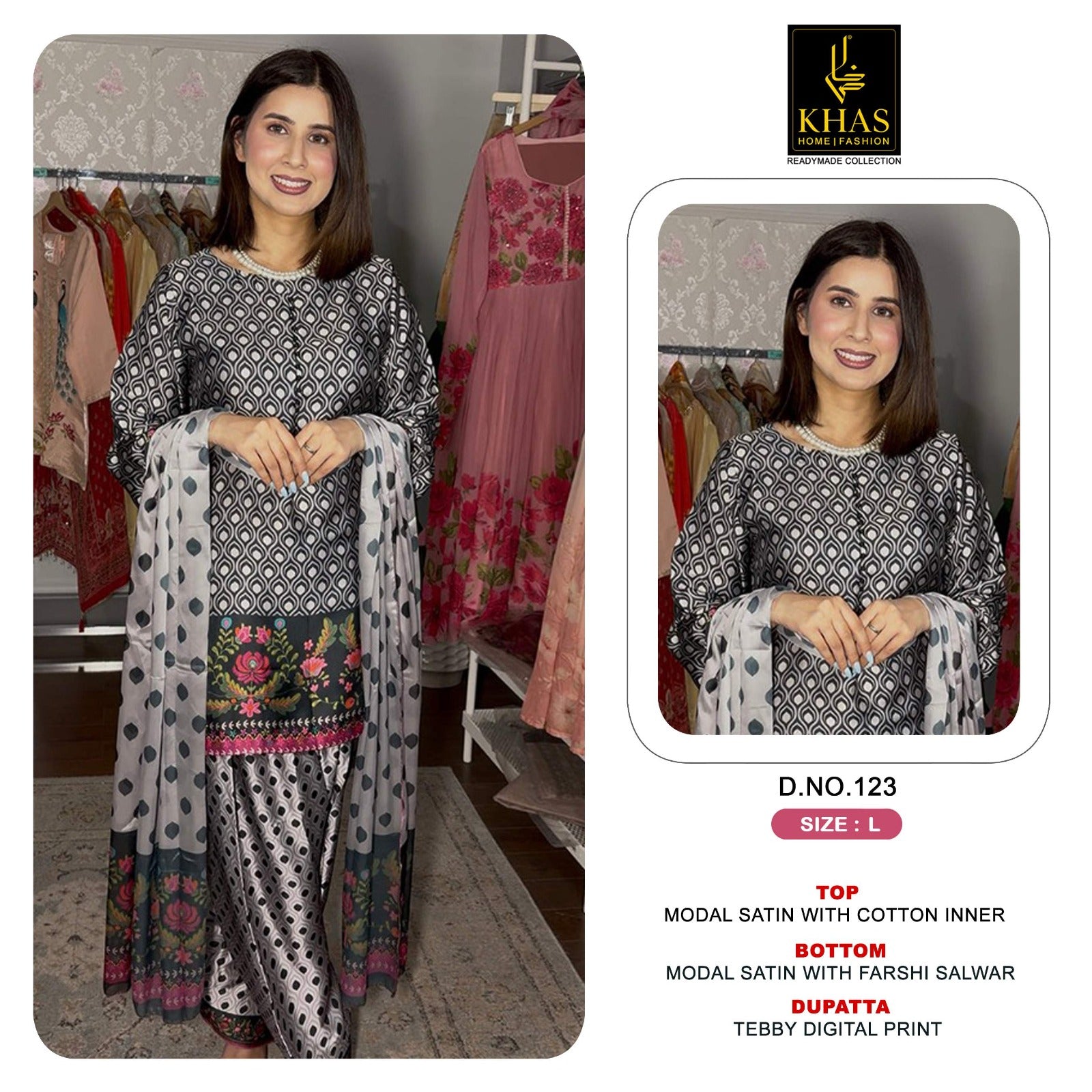 Design 119 To 129 Khas Modal Satin Pakistani Readymade Suits Exporter India