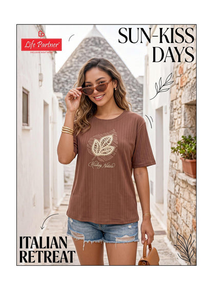 Design 11 Lining Life Partner Interlock Women Tshirt Manufacturer Gujarat