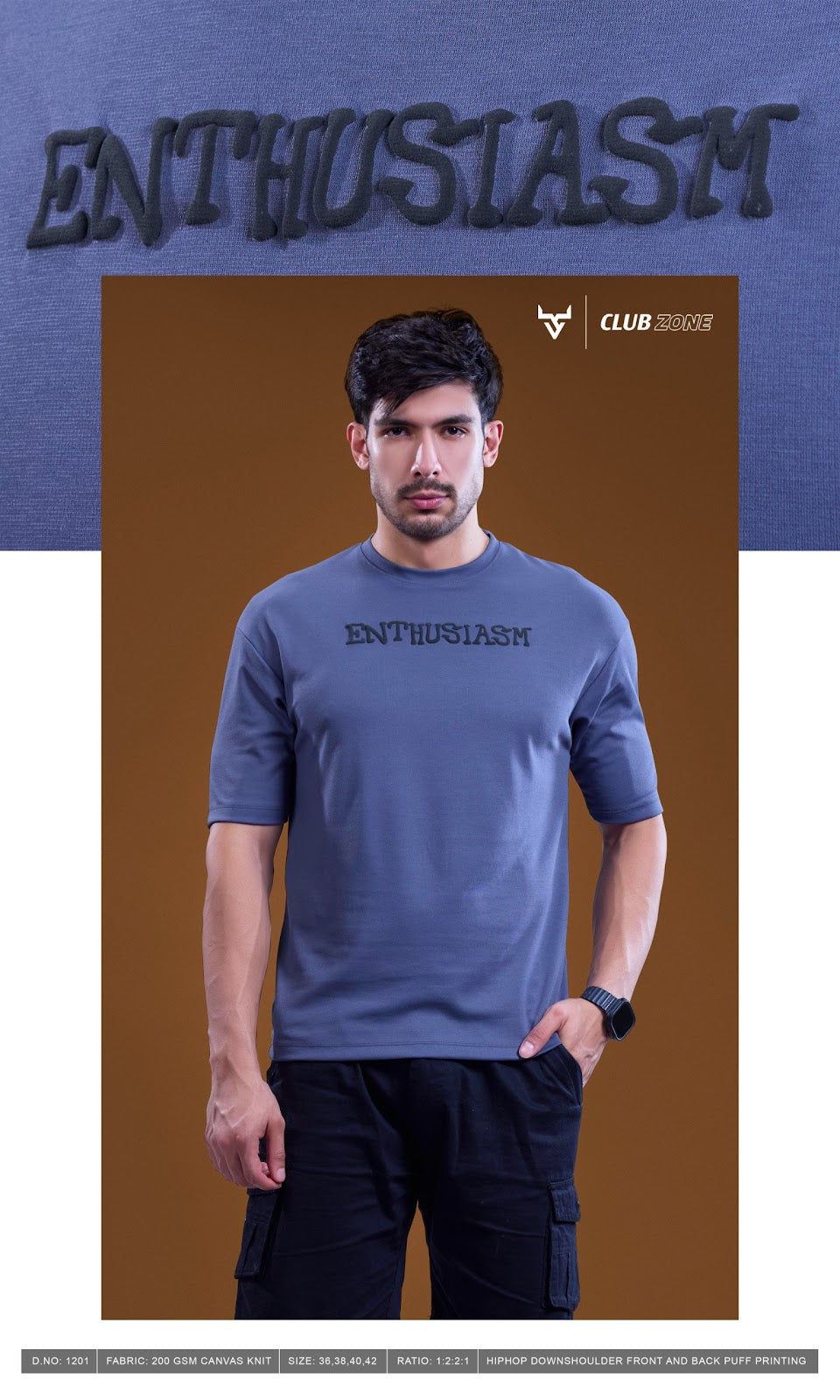 Design 1201 Club Zone Feather Knit Mens Tshirts Wholesaler