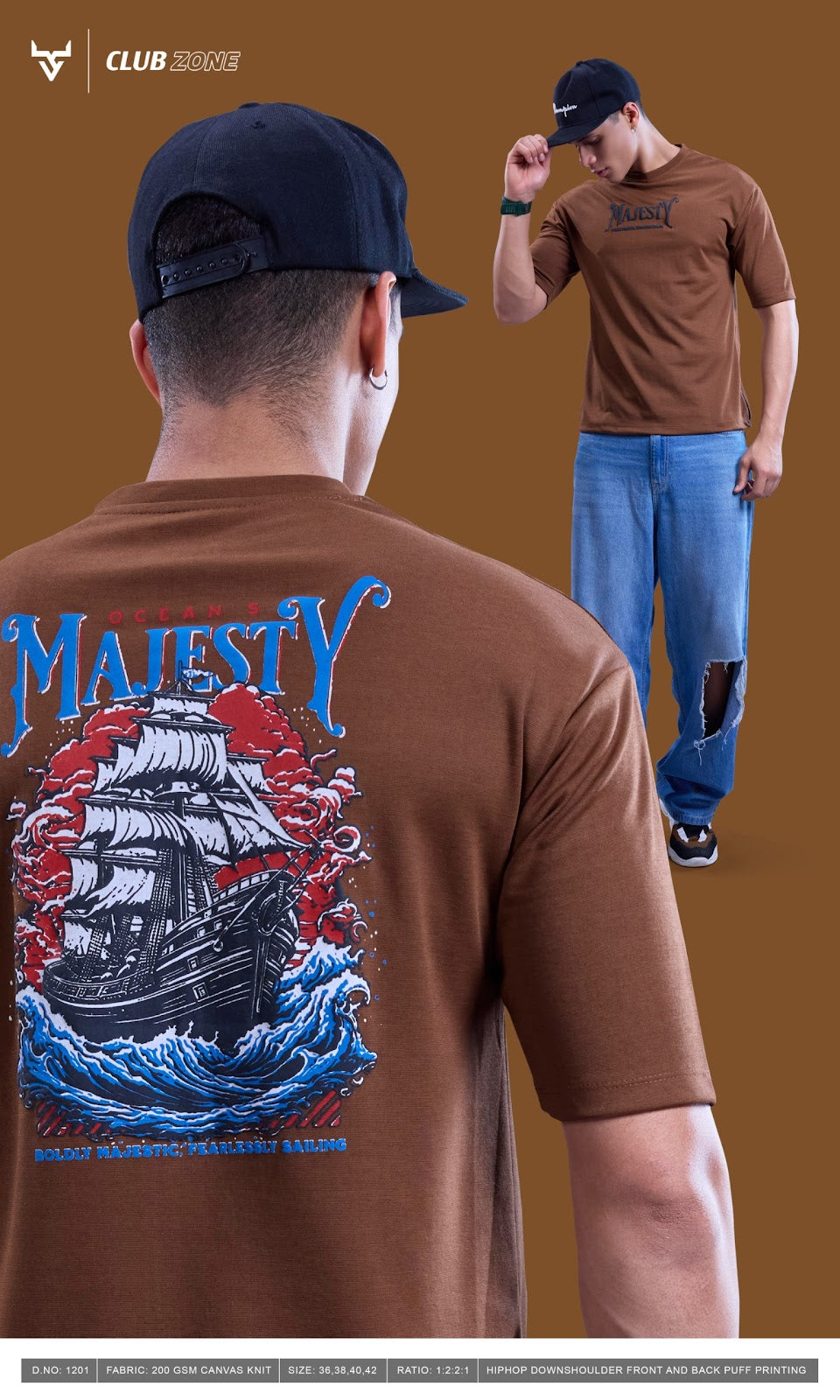 Design 1201 Club Zone Feather Knit Mens Tshirts Wholesaler
