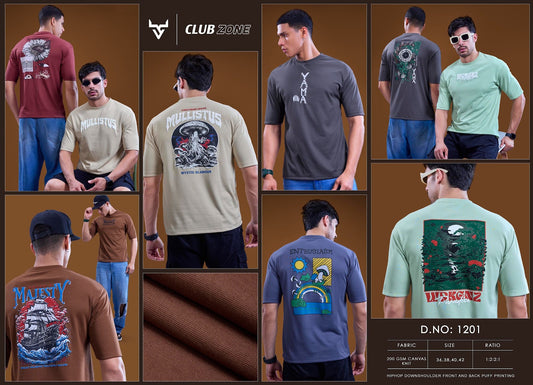 Design 1201 Club Zone Feather Knit Mens Tshirts Wholesaler
