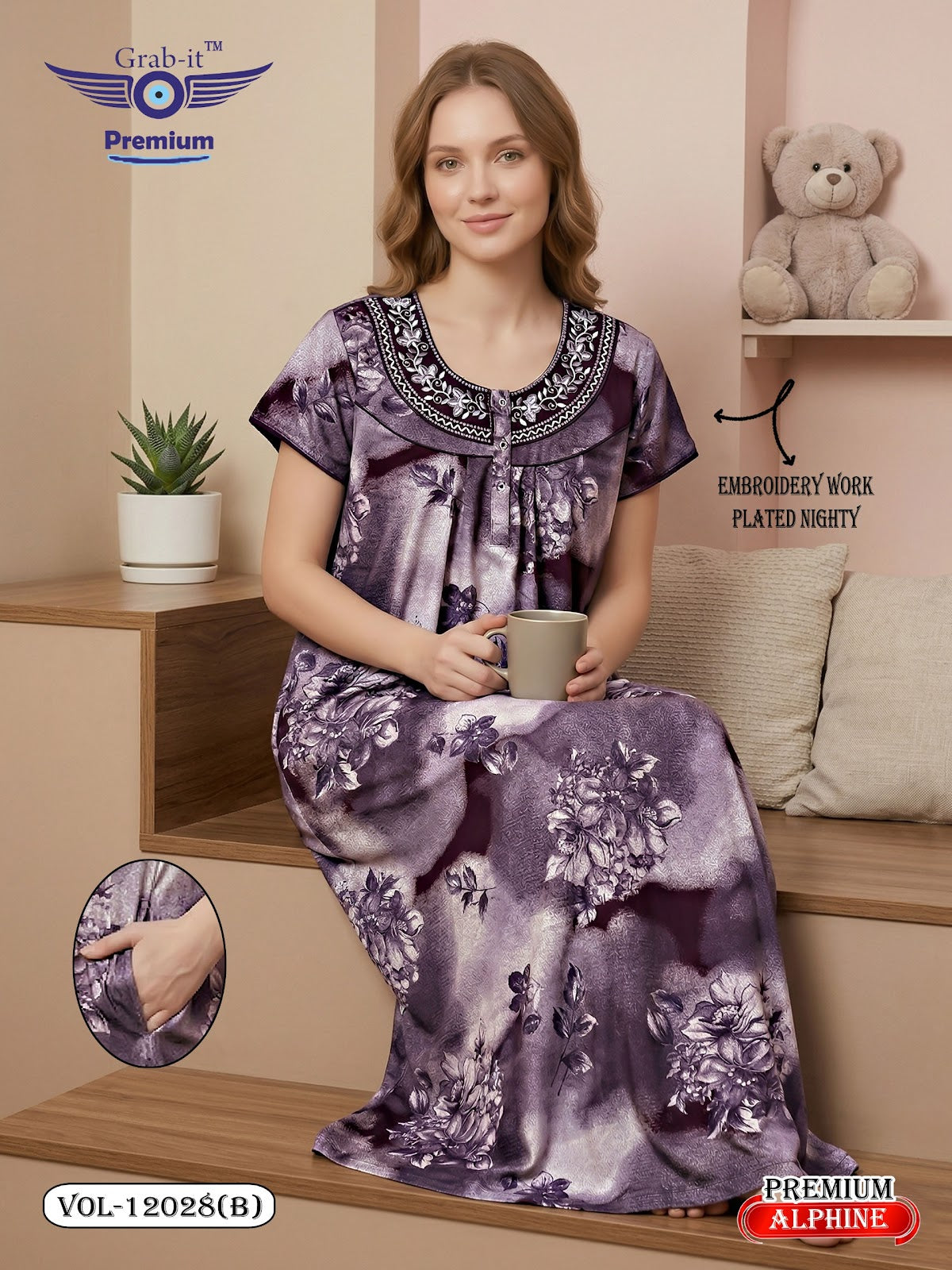 Design 12024 To 12029 Grab It Alpine Night Gowns Supplier Gujarat