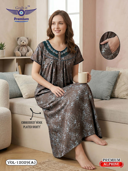 Design 12024 To 12029 Grab It Alpine Night Gowns Supplier Gujarat