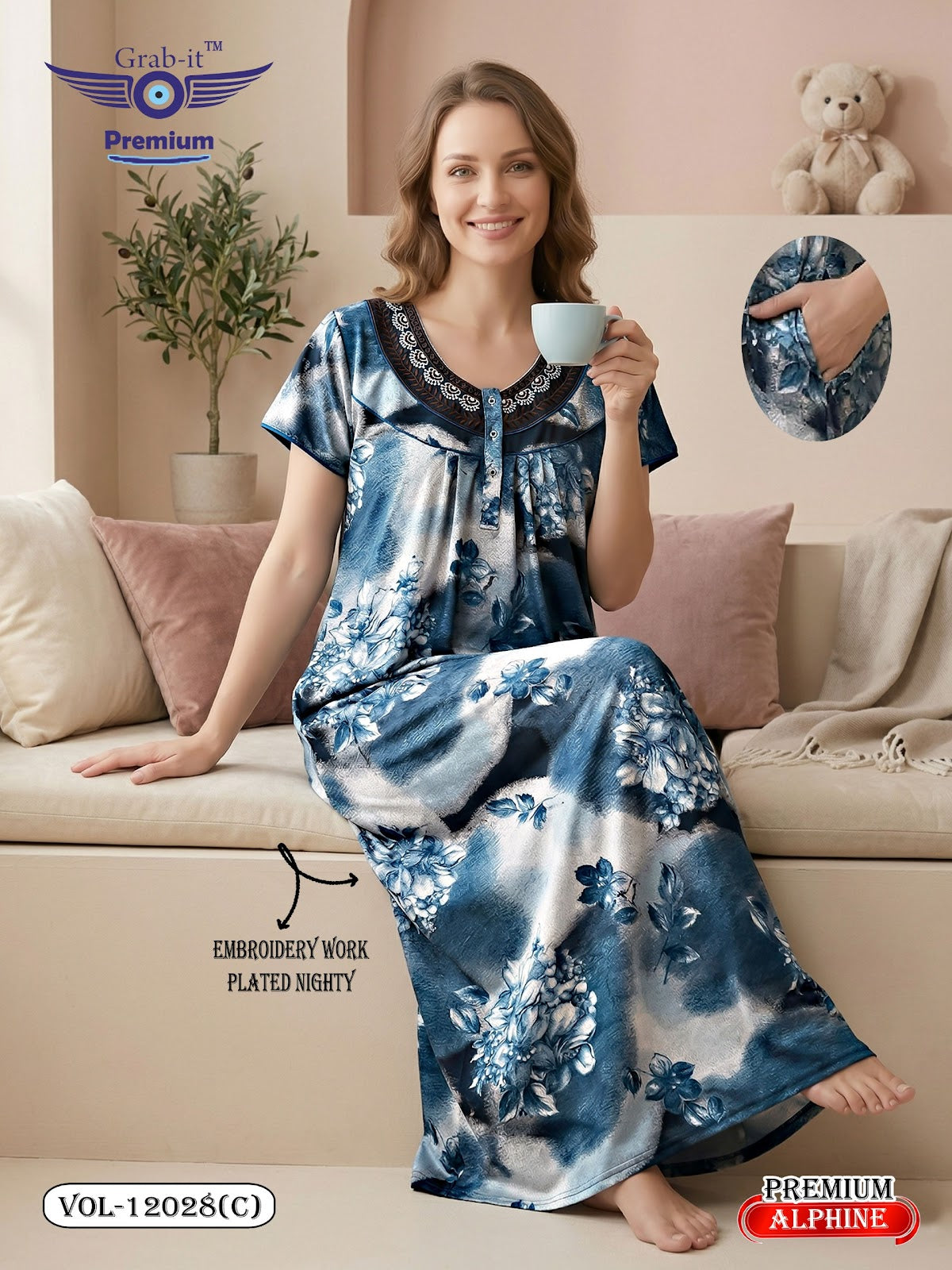 Design 12024 To 12029 Grab It Alpine Night Gowns Supplier Gujarat
