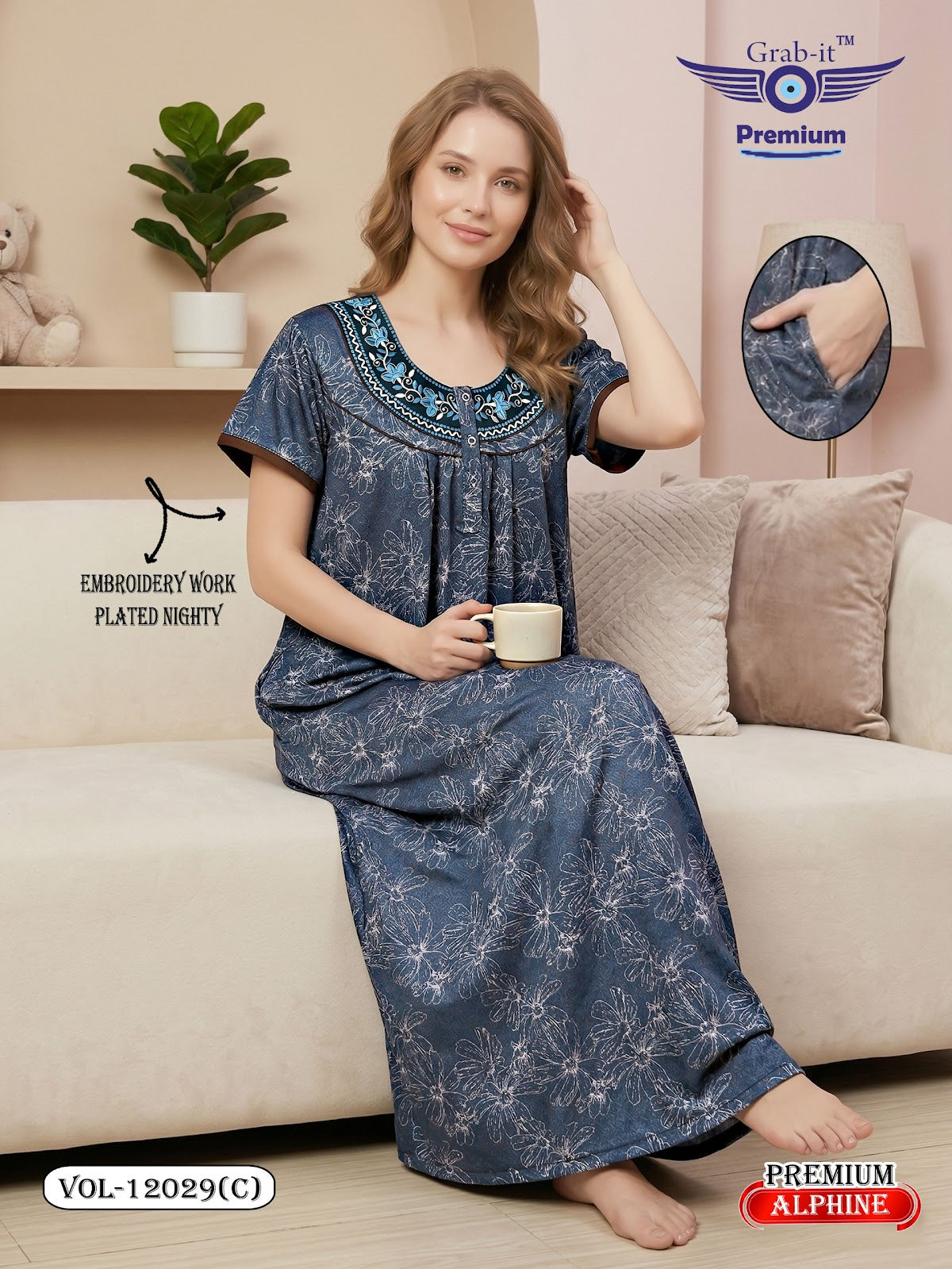 Design 12024 To 12029 Grab It Alpine Night Gowns Supplier Gujarat