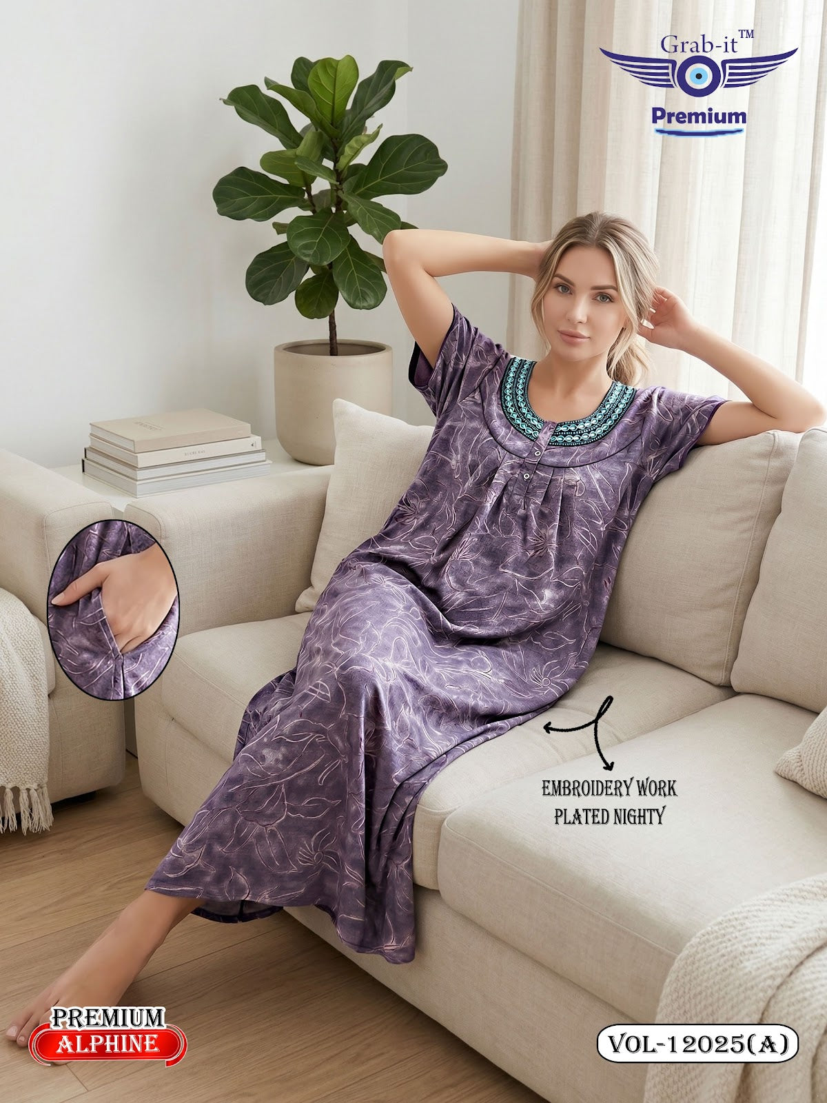 Design 12024 To 12029 Grab It Alpine Night Gowns Supplier Gujarat
