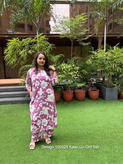 Design 120525 Kaso Rayon Co Ord Set Wholesaler Ahmedabad