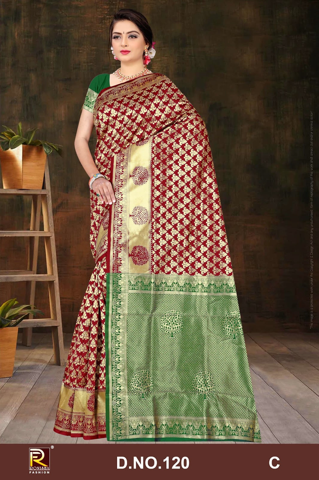 Design 120 Ronisha Banarasi Sarees Wholesaler Ahmedabad