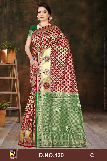 Design 120 Ronisha Banarasi Sarees Wholesaler Ahmedabad