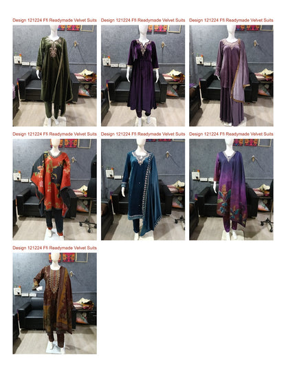 Design 121224 Ffi Readymade Velvet Suits Supplier India