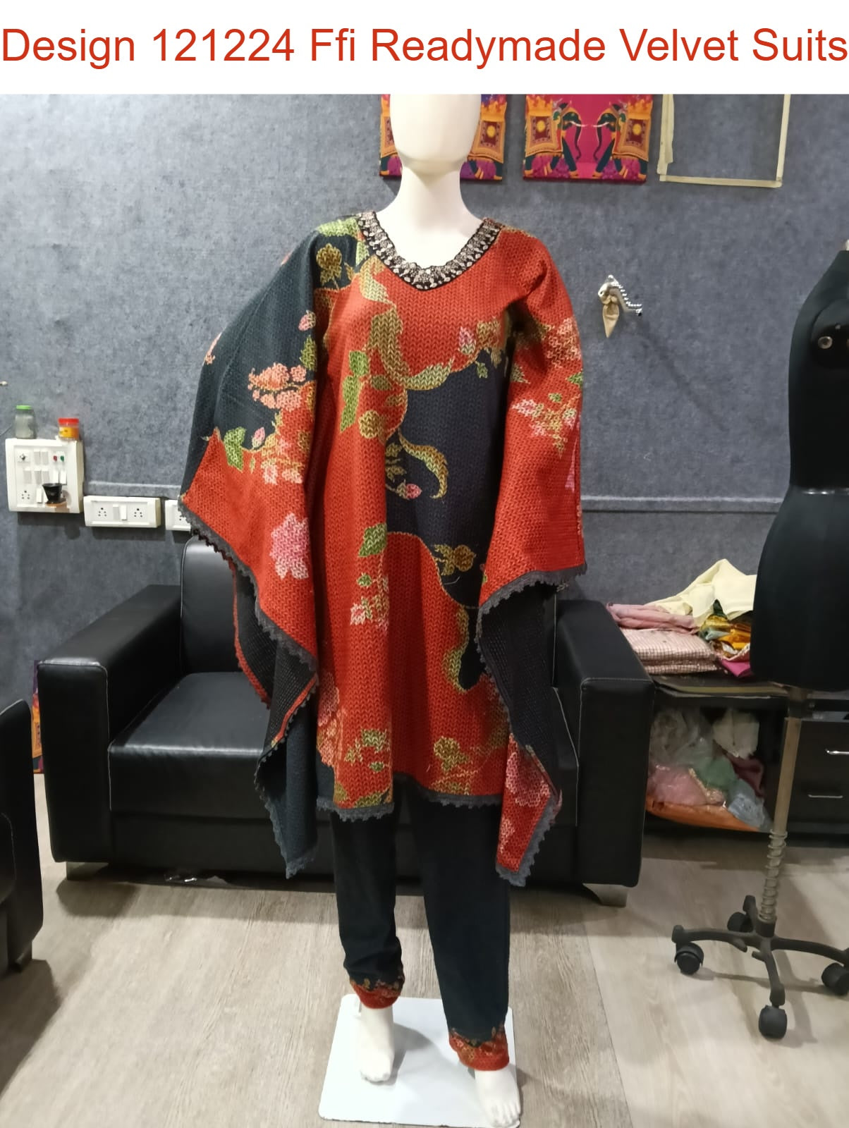 Design 121224 Ffi Readymade Velvet Suits Supplier India