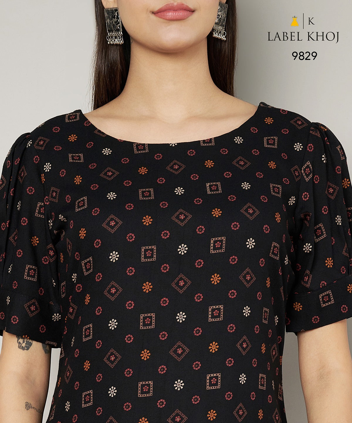 Design 12125 Label Khoj Viscose Rayon Kurti Pant Set Exporter