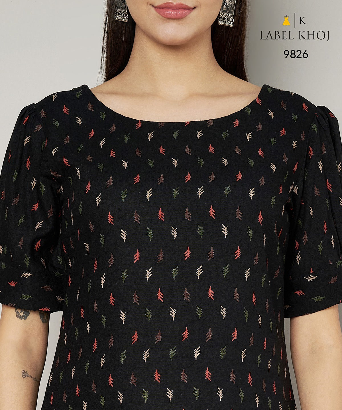 Design 12125 Label Khoj Viscose Rayon Kurti Pant Set Exporter