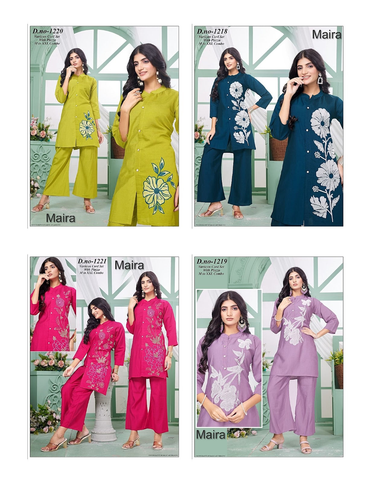 Design 1218-1221 Maira Vetican Co Ord Set Wholesaler Gujarat