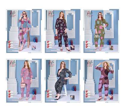 Design 1222 Plus Size Ladys Rayon Co Ord Set Exporter India